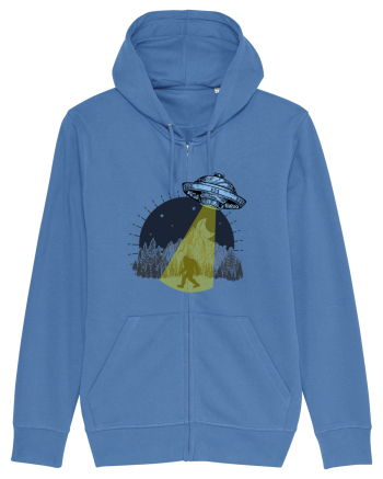 Bigfoot Ufo Moonmountain Alien Vintage Bright Blue