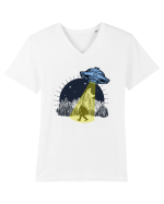 Bigfoot Ufo Moonmountain Alien Vintage Tricou mânecă scurtă guler V Bărbat Presenter