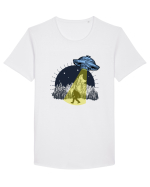 Bigfoot Ufo Moonmountain Alien Vintage Tricou mânecă scurtă guler larg Bărbat Skater