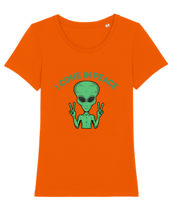Cute Alien I Come In Peace Space Bright Orange