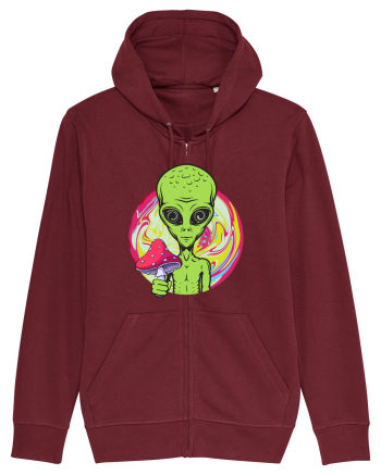 Edm Trippy Mushroom Alien Burgundy