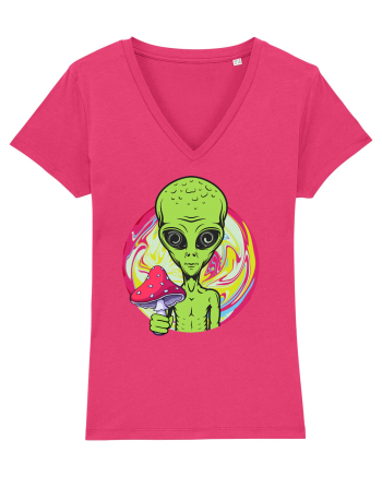 Edm Trippy Mushroom Alien Raspberry