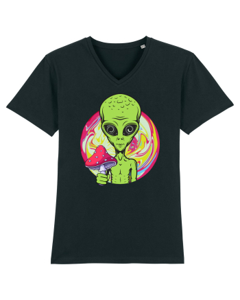 Edm Trippy Mushroom Alien Black