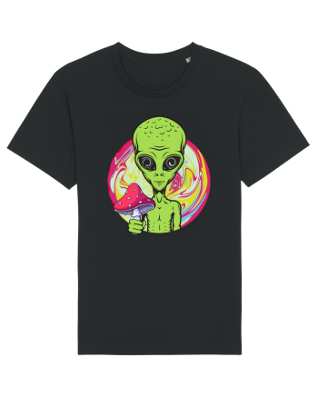Edm Trippy Mushroom Alien Black