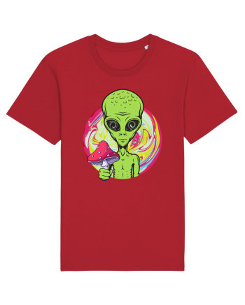 Edm Trippy Mushroom Alien Red