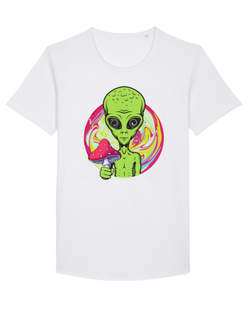 Edm Trippy Mushroom Alien White