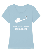 Just do it slowly - alb Tricou mânecă scurtă guler larg fitted Damă Expresser