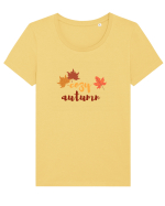 Cozy Autumn Tricou mânecă scurtă guler larg fitted Damă Expresser