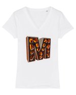 Litera M - 3D Tricou mânecă scurtă guler V Damă Evoker
