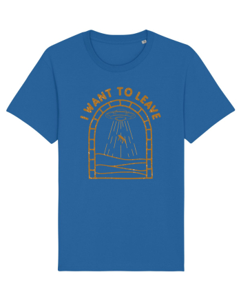 I Want To Leave Alien Lover Ufo's Day Royal Blue