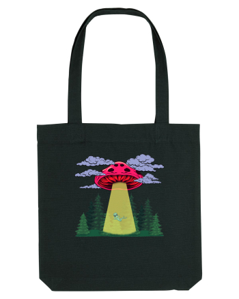 Mushroom Alien Psychedelic Space Ufo Black