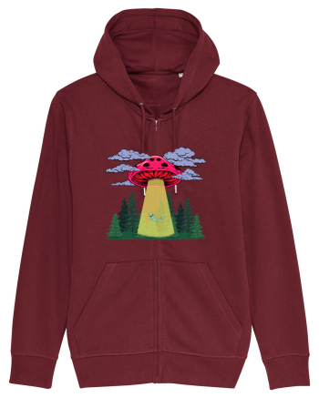 Mushroom Alien Psychedelic Space Ufo Burgundy