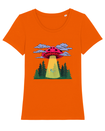 Mushroom Alien Psychedelic Space Ufo Bright Orange