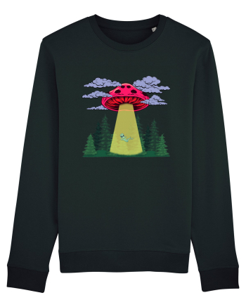 Mushroom Alien Psychedelic Space Ufo Black