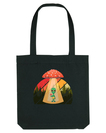 Psychedelic Mushroom Trippy Alien Black