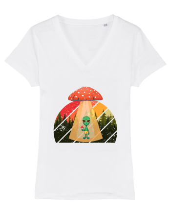 Psychedelic Mushroom Trippy Alien White