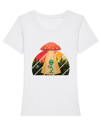 Psychedelic Mushroom Trippy Alien White