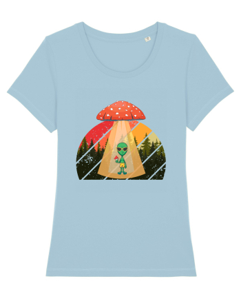 Psychedelic Mushroom Trippy Alien Sky Blue