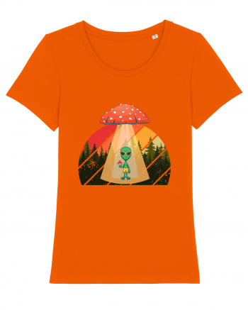Psychedelic Mushroom Trippy Alien Bright Orange