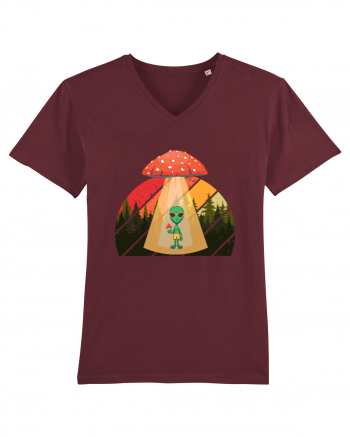 Psychedelic Mushroom Trippy Alien Burgundy