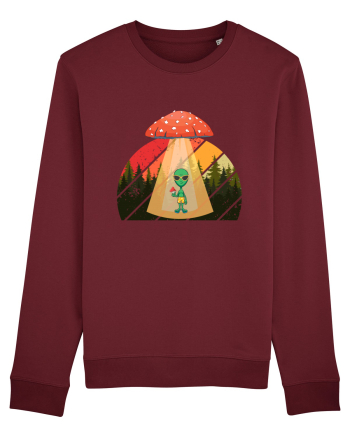 Psychedelic Mushroom Trippy Alien Burgundy