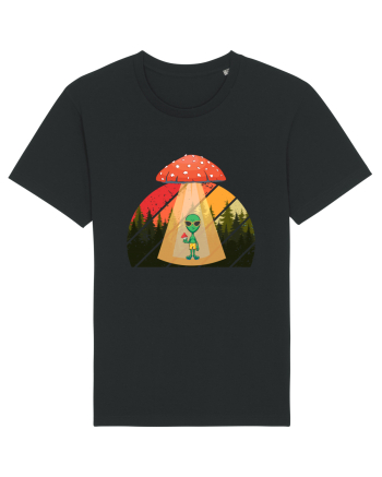 Psychedelic Mushroom Trippy Alien Black