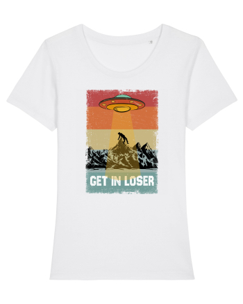 Retro Alien Get In Loser Ufo White