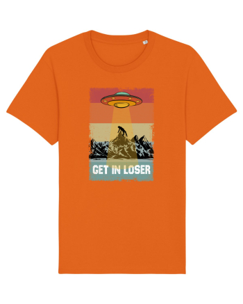 Retro Alien Get In Loser Ufo Bright Orange