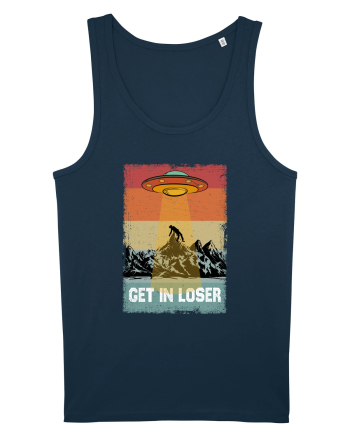 Retro Alien Get In Loser Ufo Navy