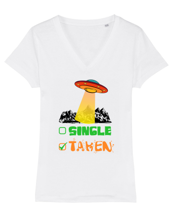Single Taken Funny Alien Ufo White
