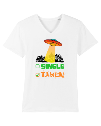 Single Taken Funny Alien Ufo White