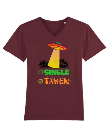 Single Taken Funny Alien Ufo Burgundy