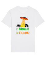 Single Taken Funny Alien Ufo Tricou mânecă scurtă Unisex Rocker