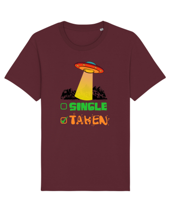 Single Taken Funny Alien Ufo Burgundy