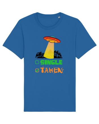 Single Taken Funny Alien Ufo Royal Blue