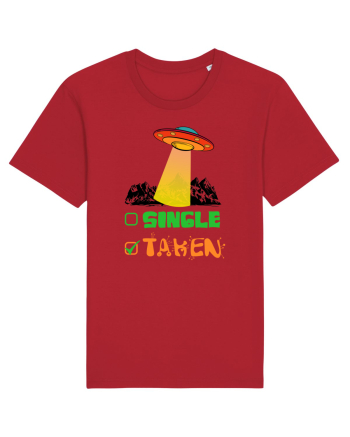 Single Taken Funny Alien Ufo Red