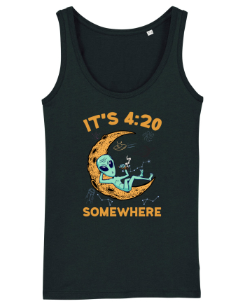 It's 4:20 Somewhere Weed Moon Alien Black