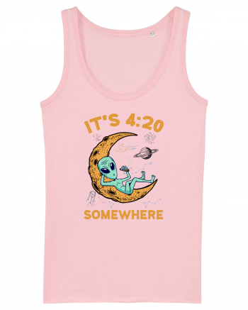 It's 4:20 Somewhere Weed Moon Alien Cotton Pink