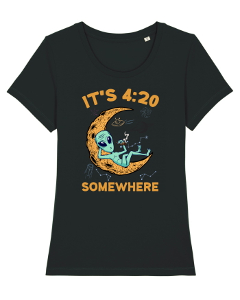 It's 4:20 Somewhere Weed Moon Alien Black