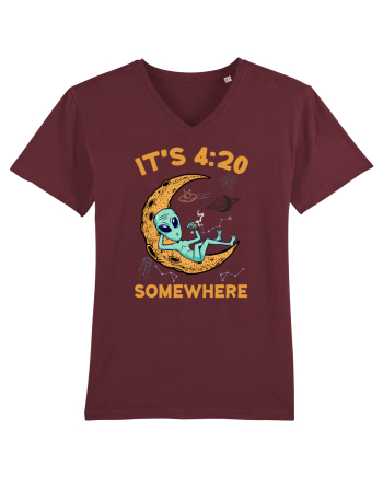 It's 4:20 Somewhere Weed Moon Alien Burgundy