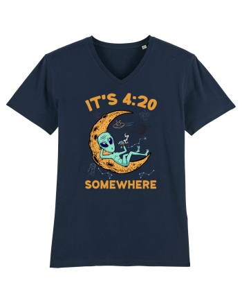 It's 4:20 Somewhere Weed Moon Alien French Navy