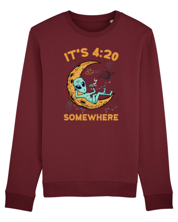 It's 4:20 Somewhere Weed Moon Alien Burgundy