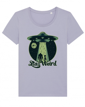 Stay Weird Alien UFO Bigfoot Lavender