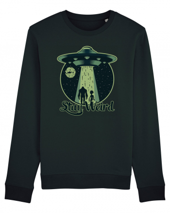 Stay Weird Alien UFO Bigfoot Black