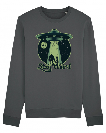 Stay Weird Alien UFO Bigfoot Anthracite