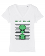Storm Area 51 Funny Alien Escape Tricou mânecă scurtă guler V Damă Evoker