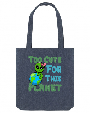 Too Cute For This Planet Ufo Alien Midnight Blue