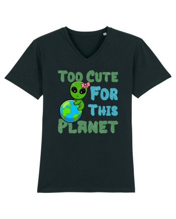 Too Cute For This Planet Ufo Alien Black
