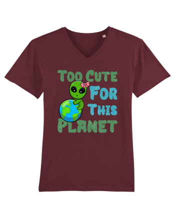 Too Cute For This Planet Ufo Alien Burgundy