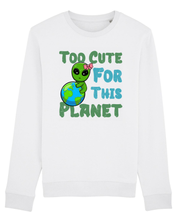 Too Cute For This Planet Ufo Alien White